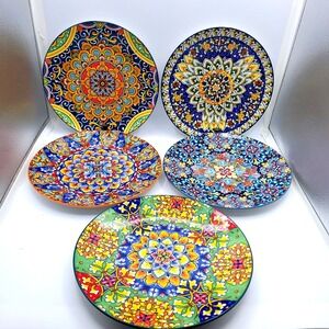 Vancasso 5 Piece Porcelain Dinner Plate 10.5" Bohemian Style To Display or Use